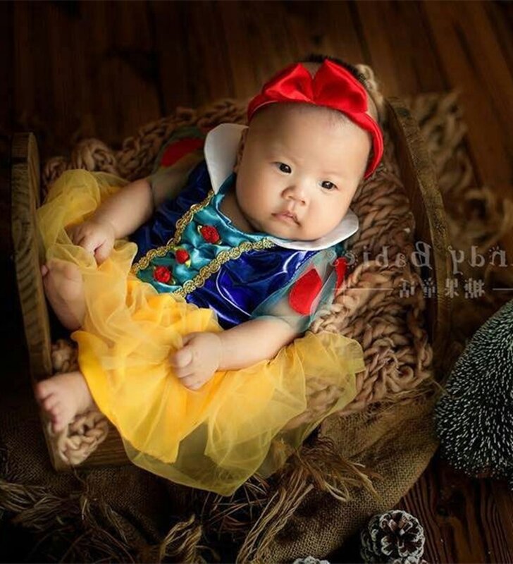 Newborn Photography Clothing Snow Dress+Headband White 2 Pcs/Set Infant Shooting Prop Accessories Studio Baby Girl Photo Costume