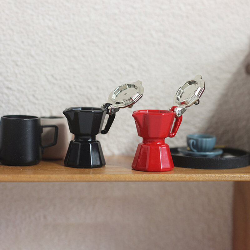 Miniaturowa scena zabawka imitacja Mini dzbanek do kawy domek dla lalek Model naczyń do kawy dla dzieci