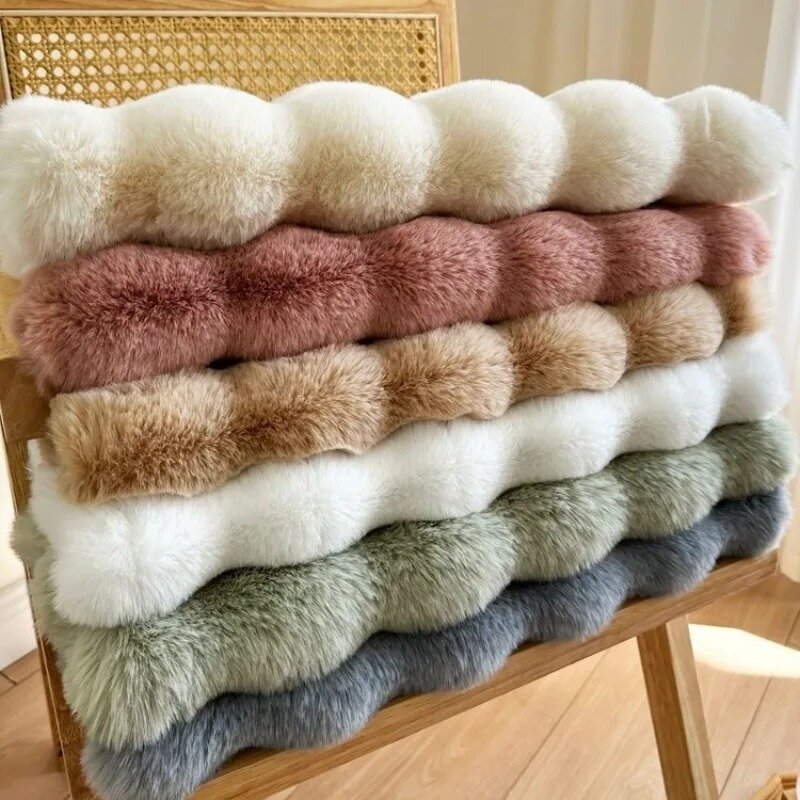 Alfombra de tela de lana de burbujas, redonda, de color sólido simple, suave de primera calidad, alfombras esponjosas, peluda, cálida, bonita, alfombra decorativa para interiores