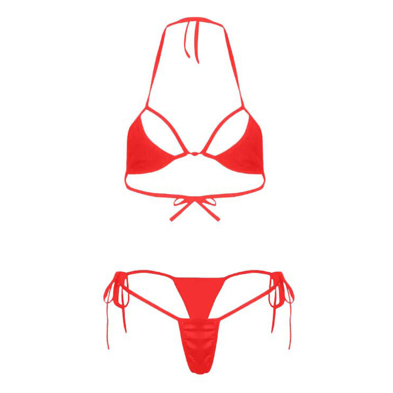 Maillot de bain 2 pièces pour femmes, Sexy, Mini Bikini, ensemble soutien-gorge, string, tanga, vêtements de plage