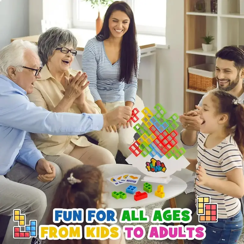 子供と大人のためのスタッキングビルディングブロックボードゲーム、ニードルタワーパズル、楽しいバランス、チームと寮、家族ゲーム、夜のpartie