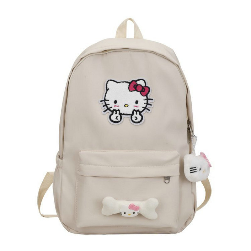 حقيبة ظهر Hello Kitty للنساء ، قوس جميل ولطيف ، حقيبة مدرسية برسوم كرتونية لطيفة ، سعة كبيرة ، حقيبة ظهر عصرية عالية المظهر ، جديدة