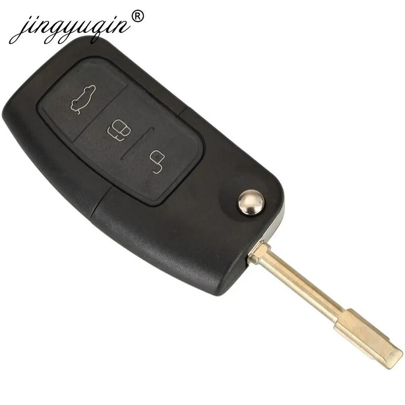 Jingyuqin 3 przycisk zmodyfikowany odwróć składany pilot klucz samochodowy Shell dla Ford Focus 2 3 Mondeo Fiesta Galaxy C-MAX brelok