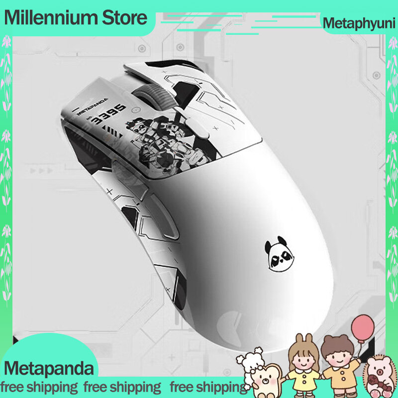 Геймерская мышь metaphuni Metapanda, 3 режима, 2,4 ГГц, Bluetooth, беспроводная мышь 26000DPI PAW3395, игровые мыши для офиса и киберспорта, для Windows, подарок