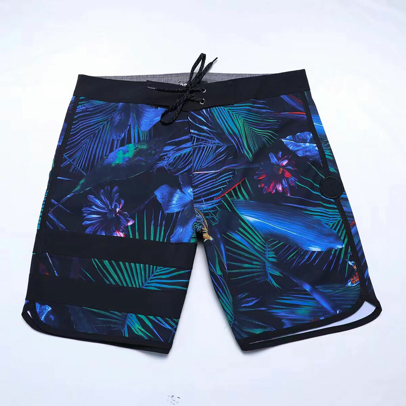 Новое поступление, Модные мужские пляжные бордшорты, 4-сторонние эластичные шорты для серфинга, быстросохнущие и водонепроницаемые мужские спортивные пляжные шорты