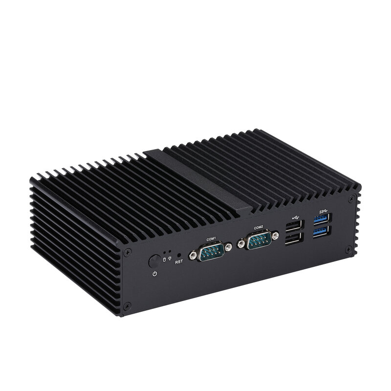 QOTOM-Mini PC Celeron J6412, procesador de cuatro núcleos, Lan Dual, Sin ventilador, PC Industrial, Q790X