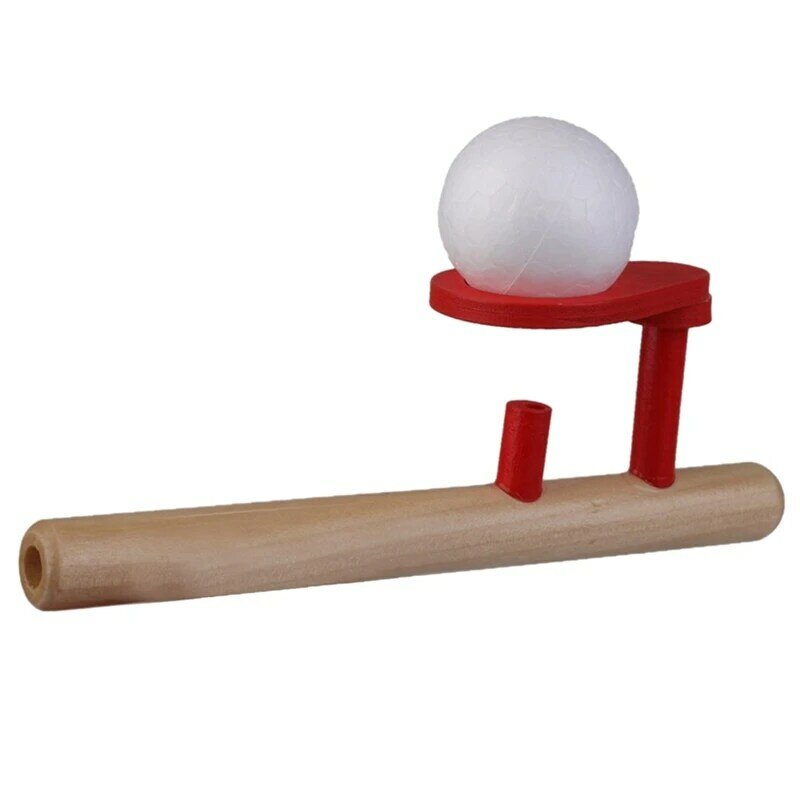 2X Classic Wooden Games Floating Ball Blow Tube & Balls Blows Toys