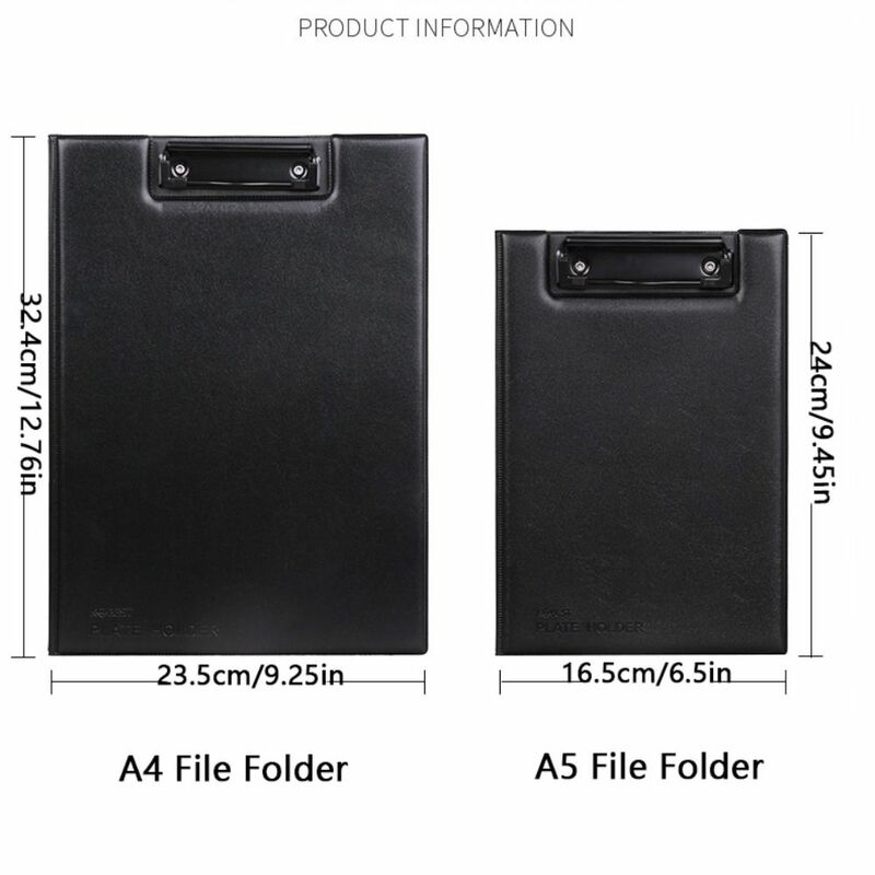 A4/A5 folder File alat tulis perlengkapan kantor untuk pertemuan bisnis kulit PU penjepit kontrak dilipat klip papan tulis