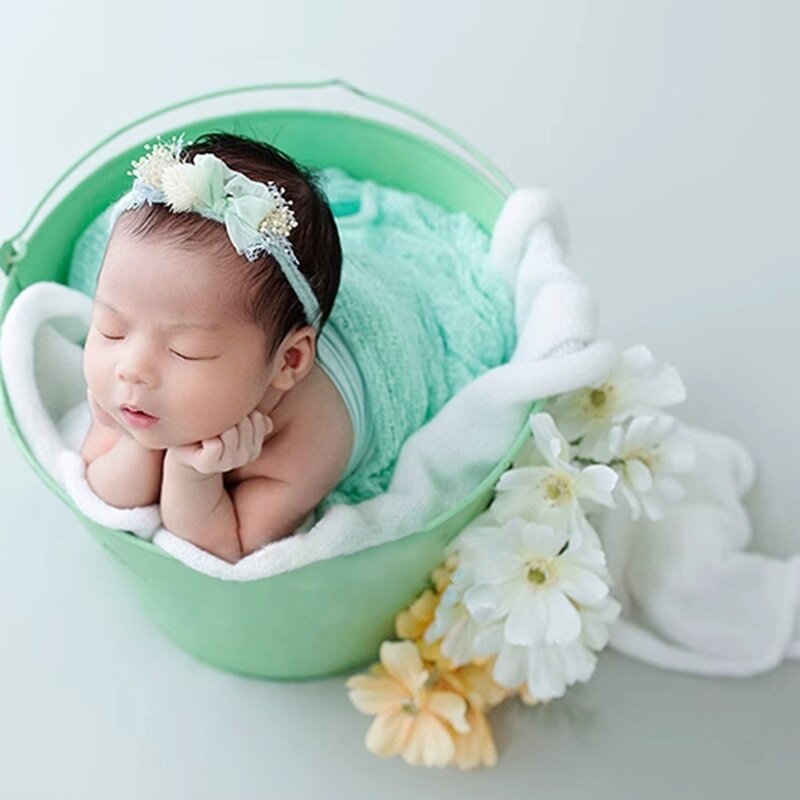新生児用ニット写真帽子、コットンラップ、写真撮影、写真アクセサリー