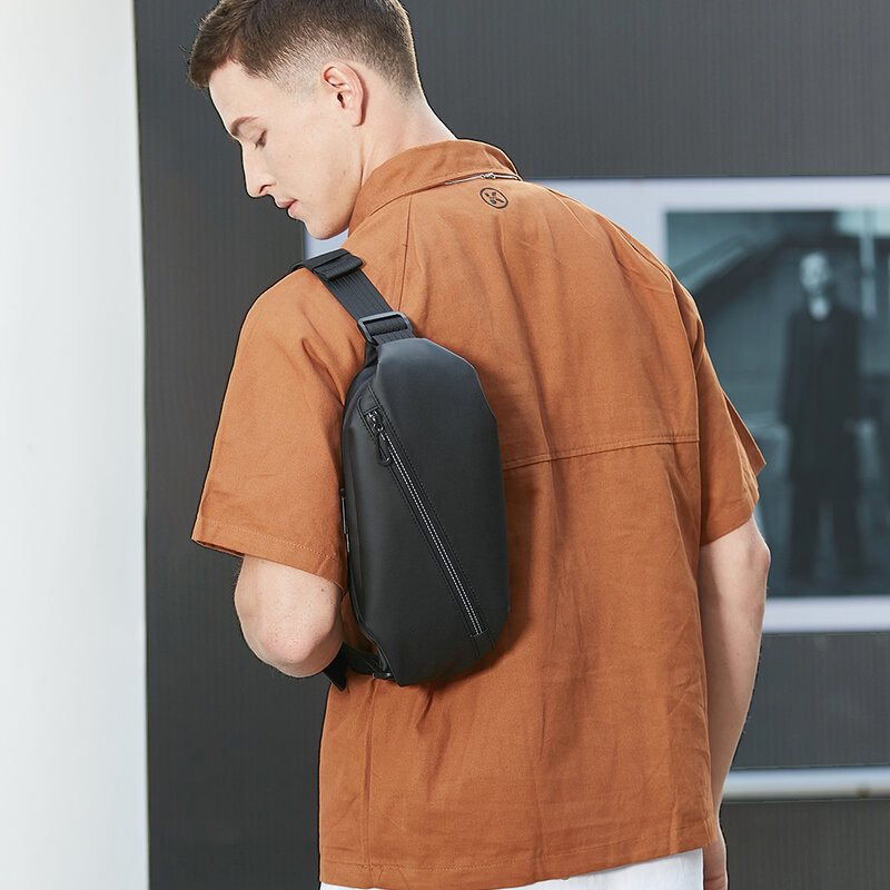 HcanKcan Chest Bag Man Waterproof Shoulder Bag Husband Fashion Men’s Waist Packs For Outdoor Travel Work Men Large Messenger Bag