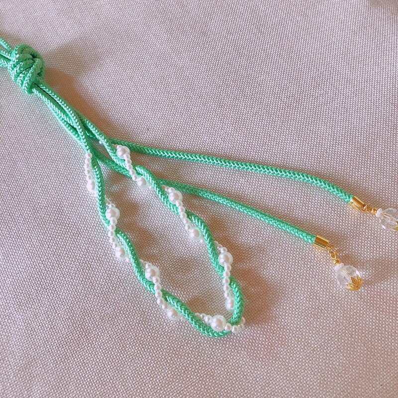 Japanese Hand-Woven Pearl Belt Cord Yukata Belt Cord Kimono Belt Cord Decorative Belt Cord Multi-color 150CM