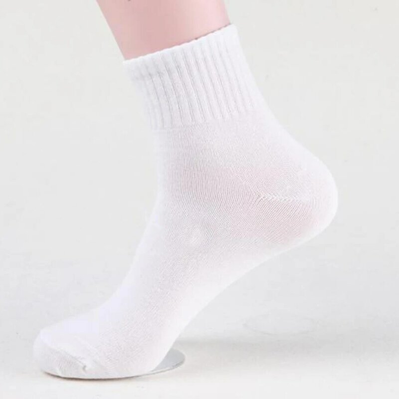 1 Pair Men Business Casual Cotton Socks Dress Socks Soft Sport Sock Breathable Socks Solid Color Knee-high Mid Length Socks