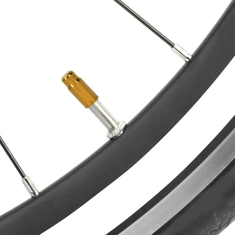 Neumático de bicicleta anodizado de aleación de aluminio Premium, cubierta antipolvo para válvula de aire Presta, accesorios de ciclismo duraderos dorados para exteriores, 50 unidades
