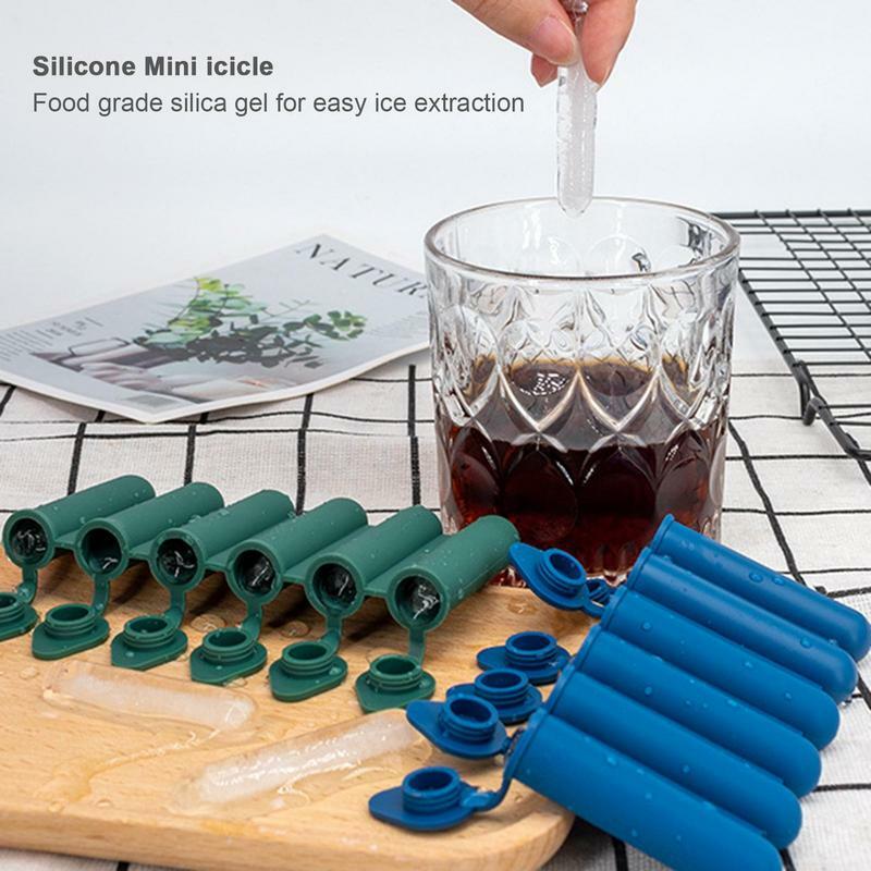 Moldes de silicone picolé com tampa para crianças, Ice Making Tool, Dishwasher-Safe, Piquenique Party, Viagem, Casa e Trabalho