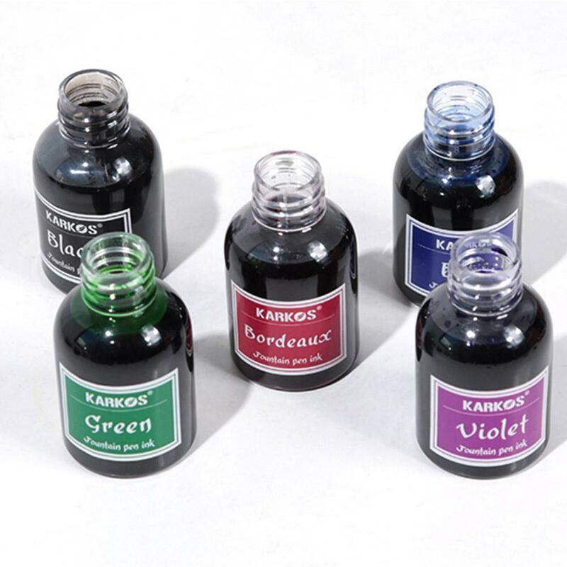 1 bottiglia puro colorato 20/30ml penna stilografica inchiostro ricarica inchiostro cancelleria scuola di alta qualità calligrafia scrittura fontana inchiostro