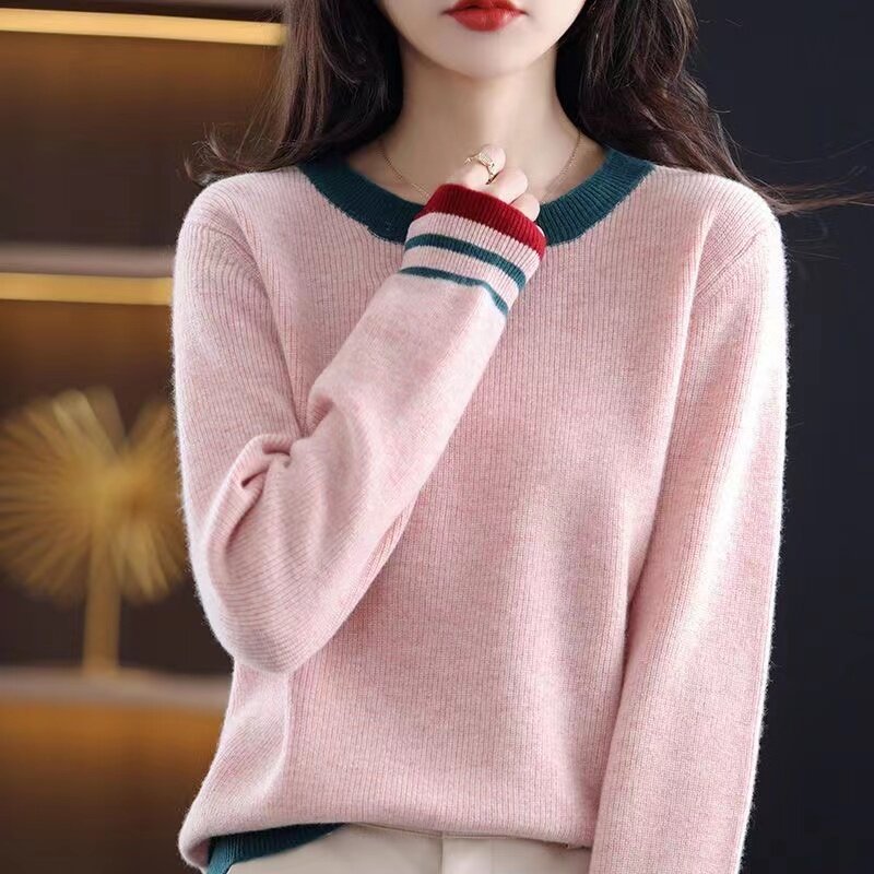 2024 Women Sweater Knitted Pullovers Spring Autumn O-neck Slim Fit Bottoming Shirts Solid Soft Knitwear Jumpers Basic Sweaters