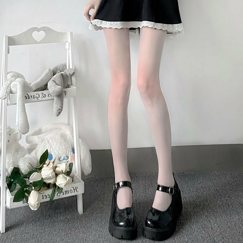 Áo Thun Mùa Hè Đen Trắng Vớ Cổ Cao Cấp Gợi Lolita Quần Đùi Vớ Cổ Cao Anime Trang Phục Hóa Trang