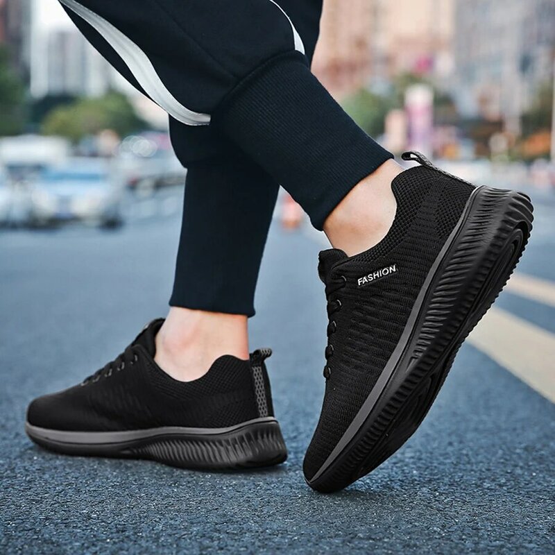 Мужская вязаная обувь для бега, женская модная повседневная обувь, дышащие спортивные кроссовки, легкие