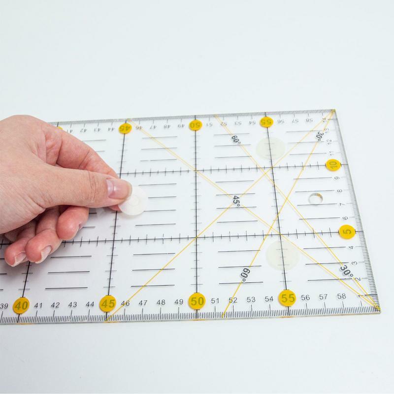 Régua Grip Dots Slip Régua Adesivos, Anéis Adesivos Antiderrapantes Transparentes, Réguas Quilting, 30Pcs