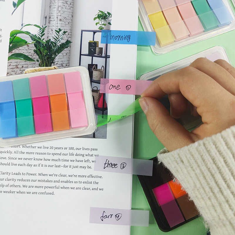 KindFuny-Bloc de notas autoadhesivas de Color, marcador de notas, papel adhesivo para oficina y escuela, 100 hojas