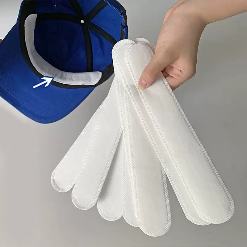 Sombrero Invisible absorbente de sudor, almohadillas de forro, gorra de béisbol de verano, banda para el sudor antisuciedad, pegatinas de tira reductora de tamaño