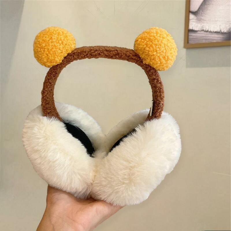 Weather Ear Warmers Cozy Foldable Winter Earmuffs Soft Plush Ear Protection Color Matching Unisex Elastic Anti-slip for Outdoor