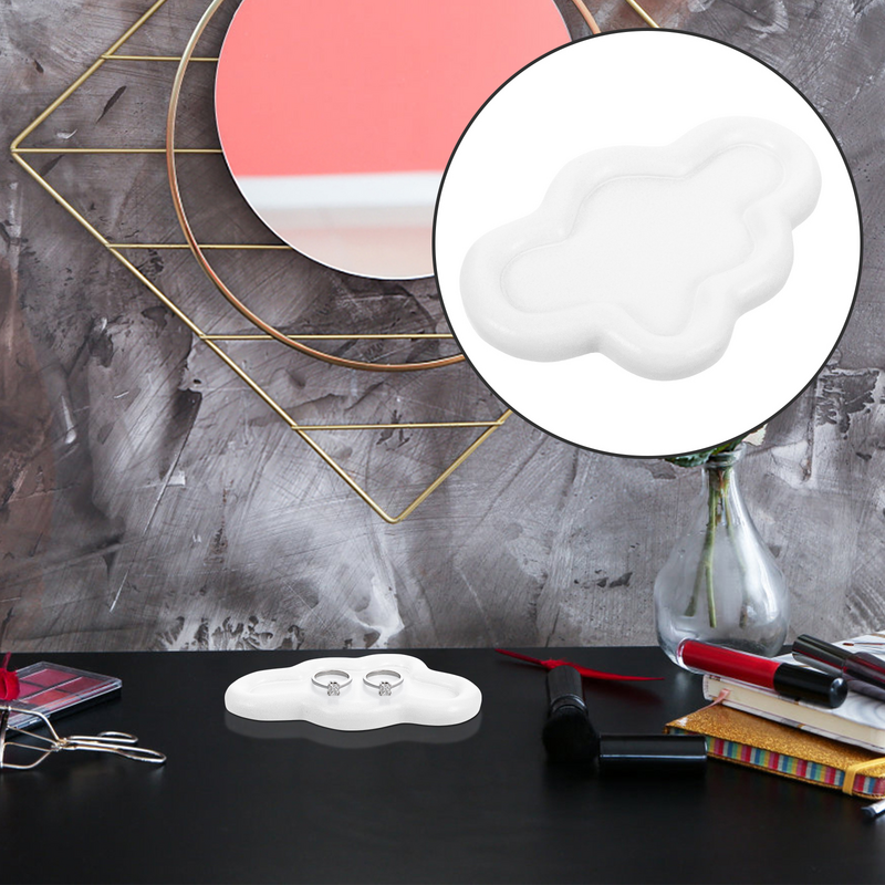 Rak buku dekorasi piring latar belakang fotografi (awan putih murni) favorit pernikahan anting-anting Resin piring perhiasan