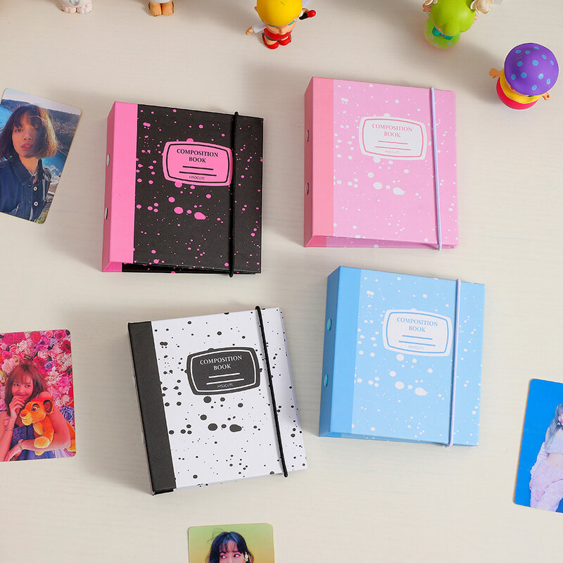 Новинка, 3 кольца Sharkbang, сборная книга, квадратная Жесткая обложка, 3-дюймовые почтовые открытки, сменные рукава, корейский органайзер для бумаг