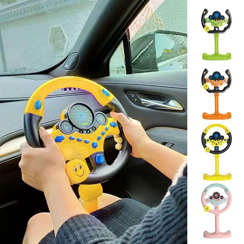 Steering Wheel Toy Vertical Simulation Steering Wheel Toy Simulated Driving Toy with Light Music and Sound Toy Kids Baby Gifts
