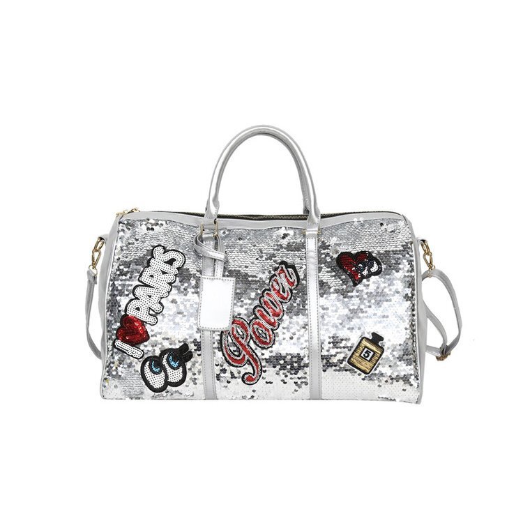 2024 Spring Sequins Pu Travel Fashion Leisure Travel Handbag Large Capacity Bag