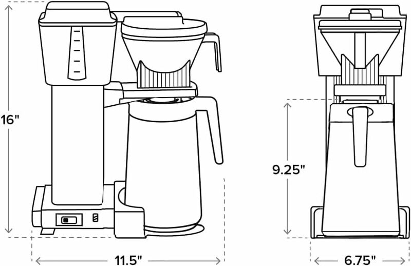 Technivorm Moccamaster 79314 KBGT thermal Carafe 10-Cup Coffee Maker 40 Ounce, Black 1.25l