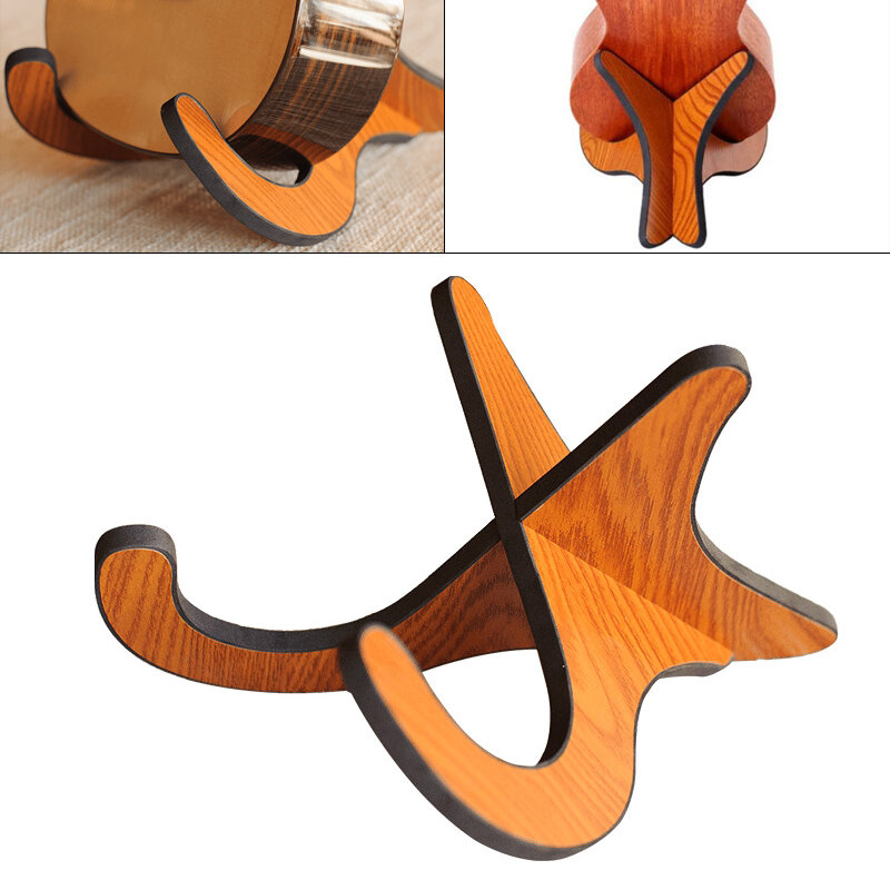 Ukulele violino suporte suporte de montagem piso de madeira dobrável suporte suporte dobrável vertical display rack acessórios