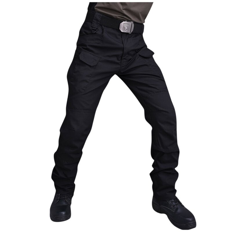 Solid Color Causal Pants Elastic Fabric Special Service Overalls Trousers Spring Autumn Daily Long Pants With Pockets