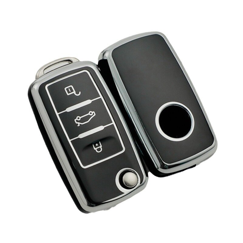 กระเป๋าใส่กุญแจรถเคสกุญแจรถยนต์ TPU สำหรับ VW Volkswagen POLO Tiguan Passat Golf Jetta Lavida Skoda Octavia