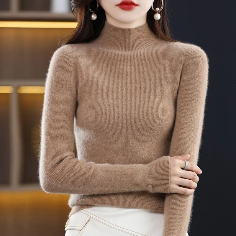 2023 nowy jesienno-zimowy kaszmirowy sweter damski swetry z dzianiny Pullover luźny prosta koszula moda Basic miękkie jumperstopy