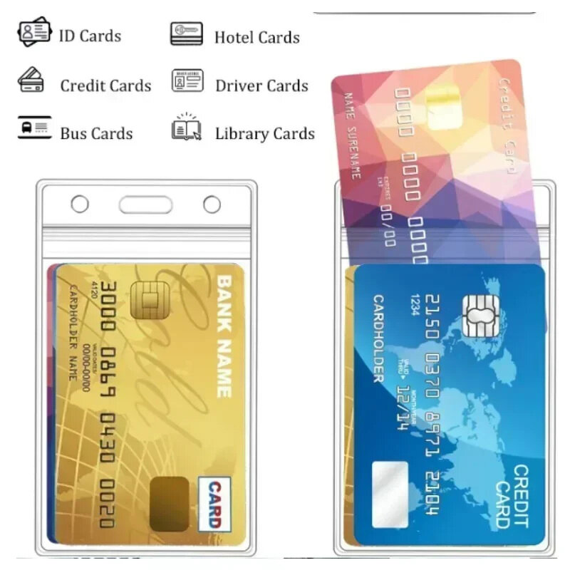 방수 투명 카드 클립 플라스틱 보호 슬리브, 은행 신용 카드 보호 슬리브, ID 카드 지갑, 5 개