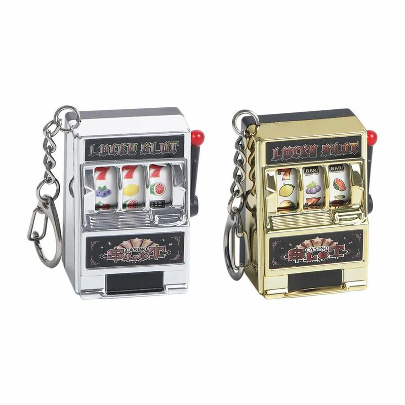Retro Mini automat z owocami na urodziny szczęśliwy Jackpot brelok kreatywny prezent zabawka bezpieczna automat do gier na monety hazardowy Model zręcznościowy
