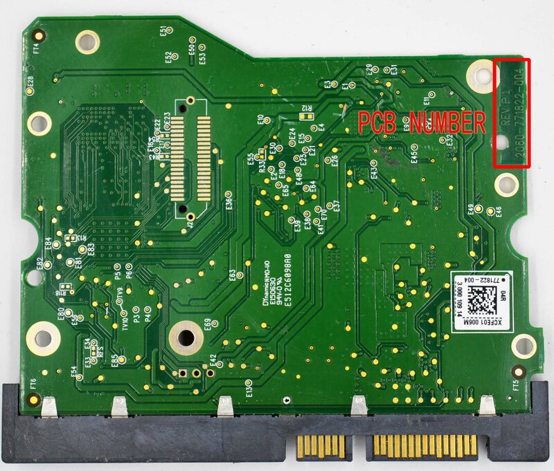 Placa de circuito do disco rígido do Desktop de Western Digital, 2060-771822-004 REV UM P1 771822-004 / WD3000FYYZ
