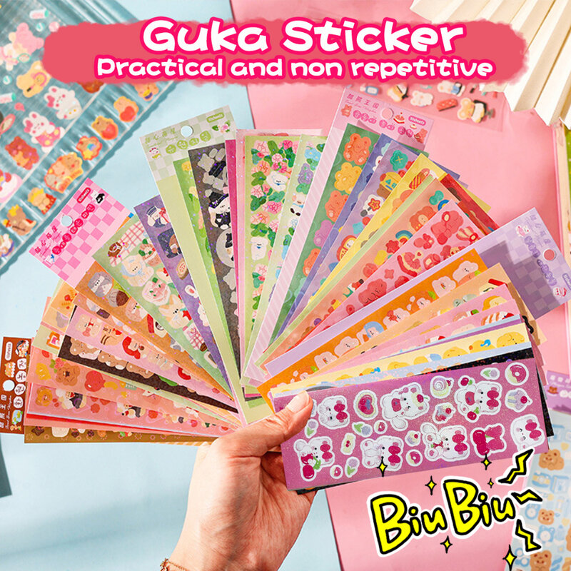 1pc modello casuale Cartoon Gudetama adesivi Guka fai da te Decor materiale scolastico adesivi di cancelleria per studenti Kawaii Anime Sticker