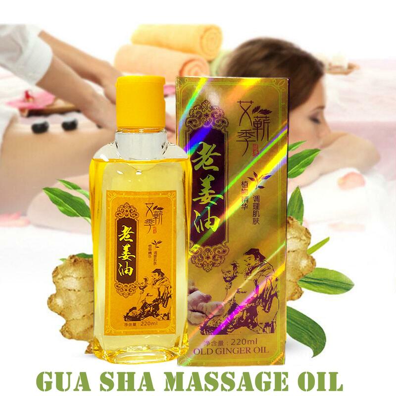 220Ml Massageolie Gembermassageolie Voor Lymfedrainage Chinese Traditionele Cupping Massage Etherische Olie Tool Z6u3