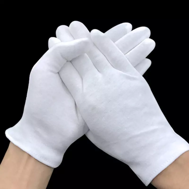 White Cotton Work Gloves Bulk for Dry Handling Film SPA Gloves Ceremonial High Stretch Gloves Household Cleaning Working Tools