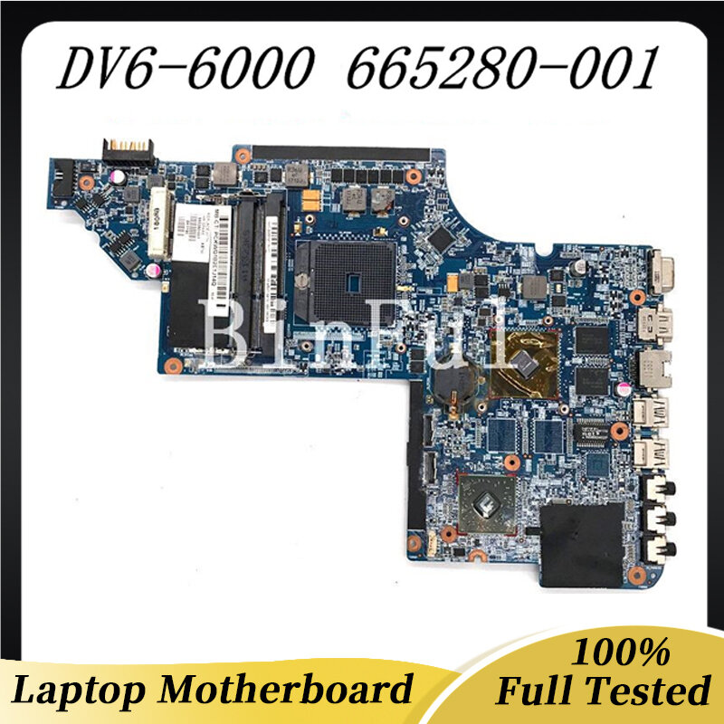 Placa base para portátil Pavilion DV6 DV6-6000, 665280-501, 665280-601, 665280-001, HD6490, 512M, DDR3 100%, funciona completamente bien