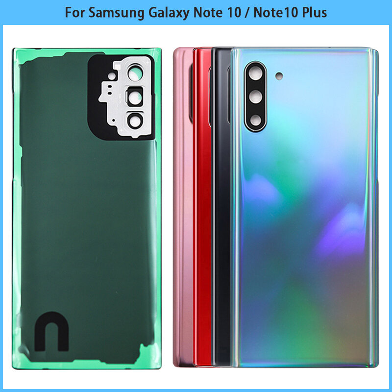Für Sam Galaxy Note10 Note 10 plus n970f n975f Batterie Rückseite 3D-Glasscheibe Hintertür Gehäuse Gehäuse Kamera Objektiv Kleber