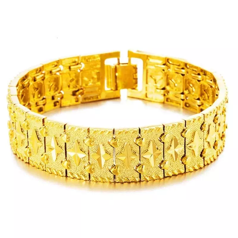 Pulsera de oro de 24k para hombre, cadena de reloj versátil AU750 de la marca dragon dominante, para regalar a tus amigos joyas y hacer dinero, 9999