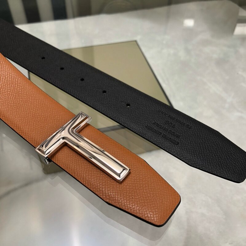 High Quality Designer Belts Men Fashion T Letter Luxury Famous Genuine Leather Belt Jeans Formal Cowskin Black Waist Strap 3.8cm