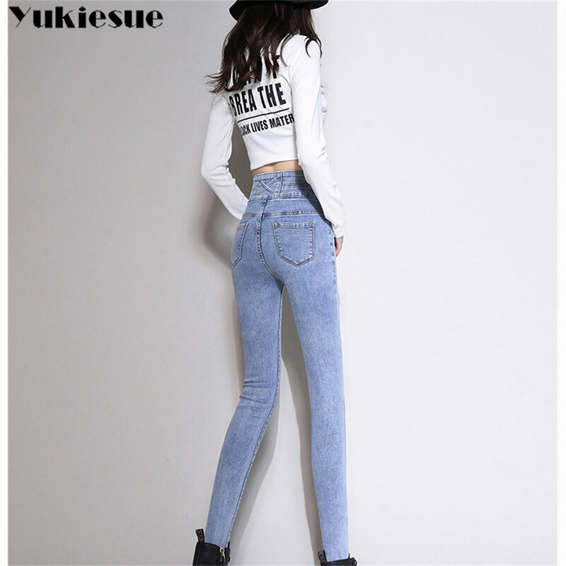 Autumn Winter Women's Jeans New High Waist Thickening Warm Straight Jeans Trousers Korean Style Vintage Streetwear Loose Casual