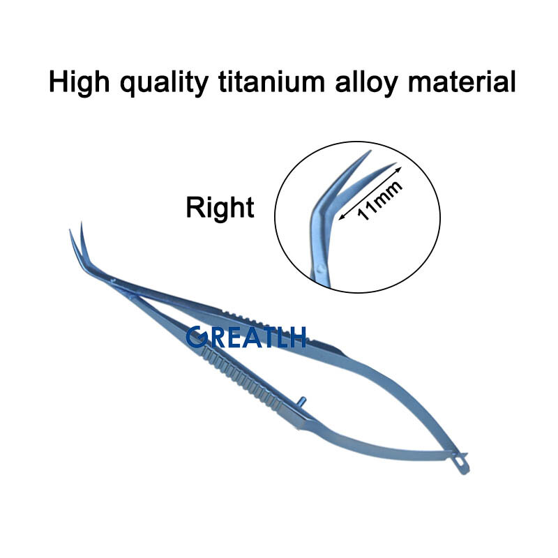 티타늄 스테인레스 스틸 카스트로비에조 각막용 곡선 가위, 결막 가위, 눈꺼풀 도구, 안과 기구