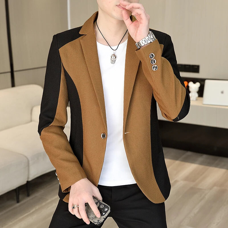 T67 Business Casual Fall Spring Fashion Slim Men's Suit Wedding Dress
