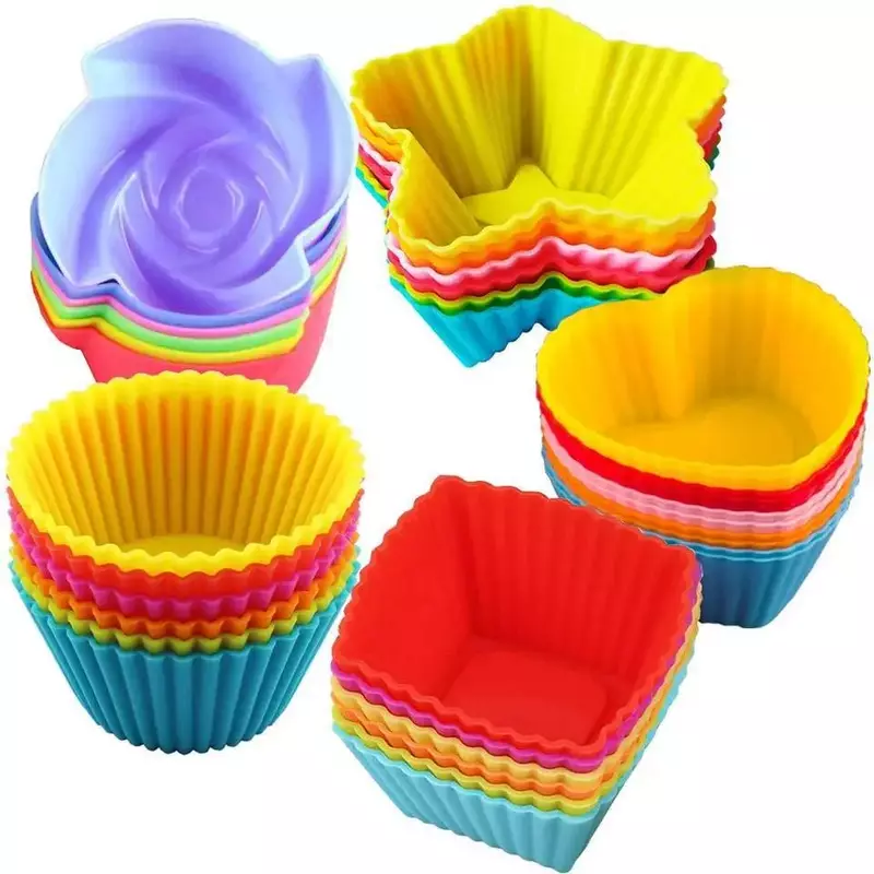 1/5/10pcs Random Color Silicone Cake Mold Silicone Cake Baking Mold Cup Cupcake Pudding Mold High Temperature Resistant and Soft