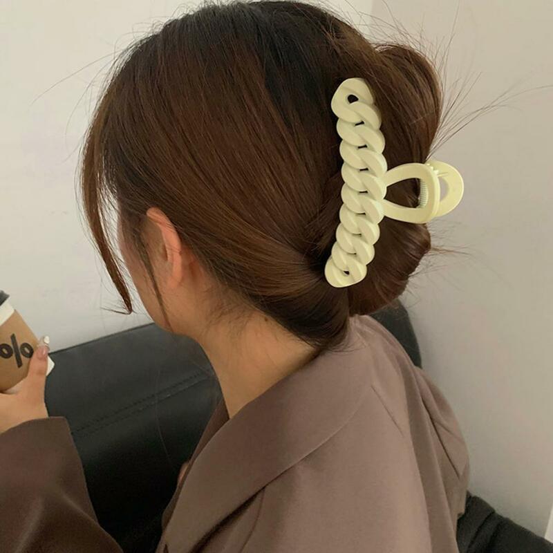 Women Claw Clip Twisted Solid Color Elastic Spring Strong Claw Hair Decoration with Teeth Lightweight Hair Claw Hair Accessories